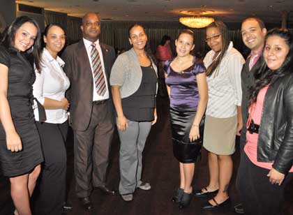 O. Johnson (3rd from l.) and Marina Marte (4th from the l.)  