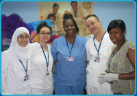 Plaza College: Featured Stories - (l. to r.) BBA graduates Nieves Buten, Kaamala Bisnauth, Cynthia Davis, and Julie-Ann Ammirati 